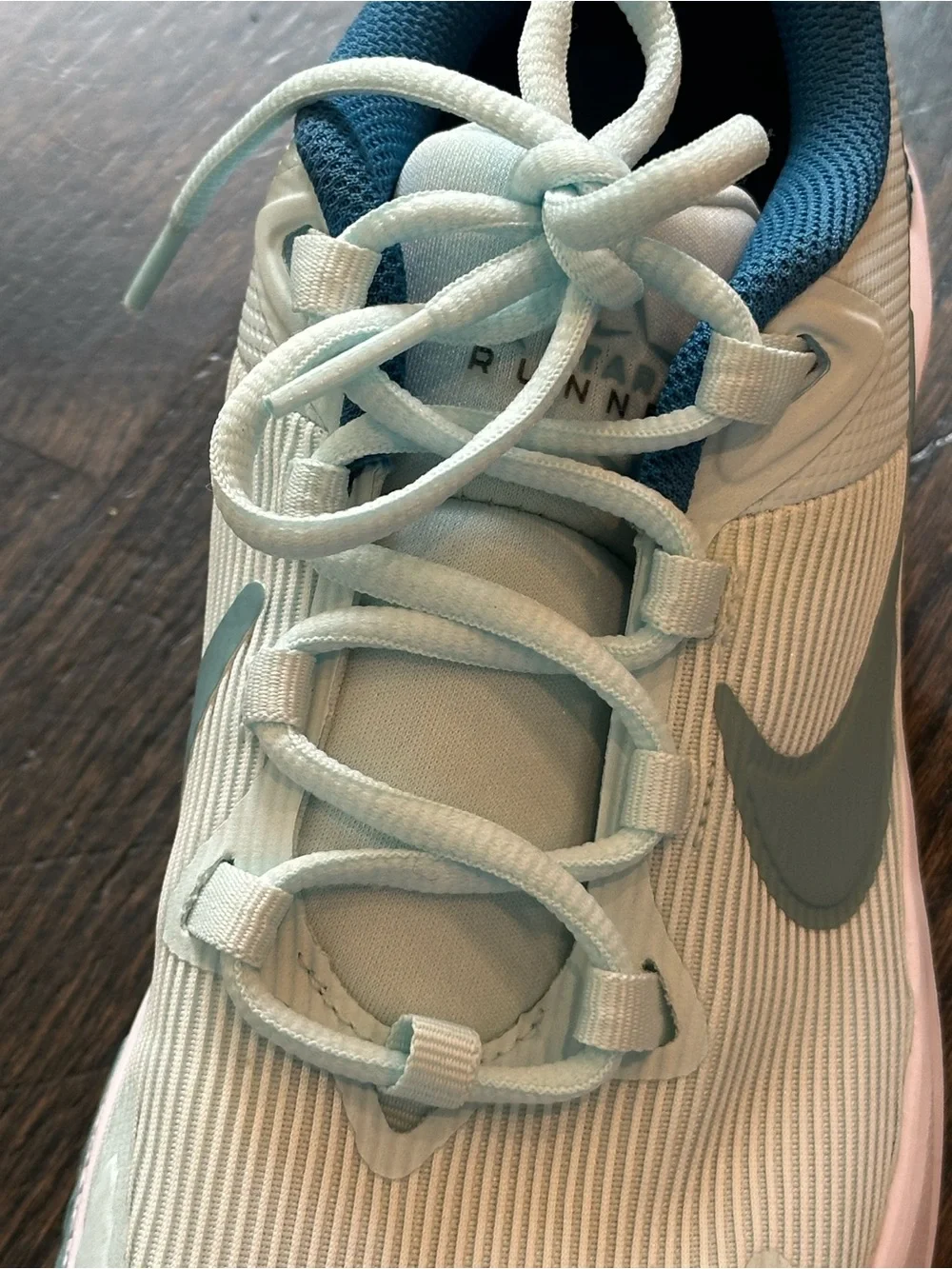 Nike Kids Athletic Sneakers - White & Teal Blue